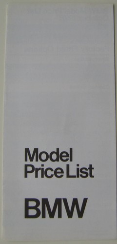 Original price list bmw 1978 - original,