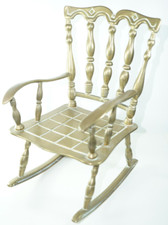 Vintage 1950's Solid Brass Rocking Chair Dolls Bear Toy Display Nursery 1.7KG