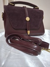 Fabulous Burgundy Crossbody Bag Shoulder Bag Handbag Faux Leather/suede