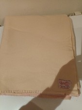 Vintage Norwellan pure new wool cream blanket. 76 inches x 86 inches