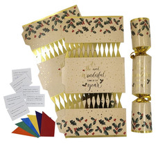 Christmas Cracker Make Fill Your Own kit Makes 12 Crackers Hats Joke Holly