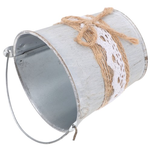Iron flower bucket vintage - iron,