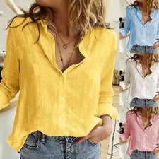 Womens Cotton Linen Plain