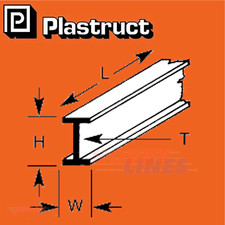 I-BEAMS 1.6mm-15.9mm RSJ strene ABS plastic polystyrene BFS PLASTRUCT