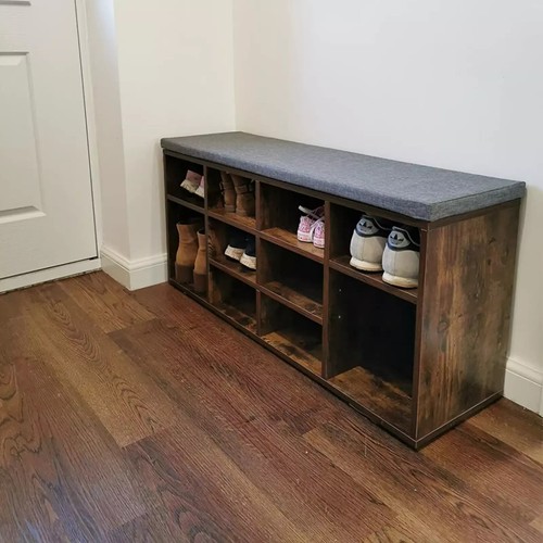 Rustic brown shoe bench seat - rustic,