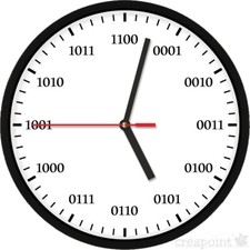 #225 Wall Clock "Binary Digital" for Programmer *Optional with Silent Movement