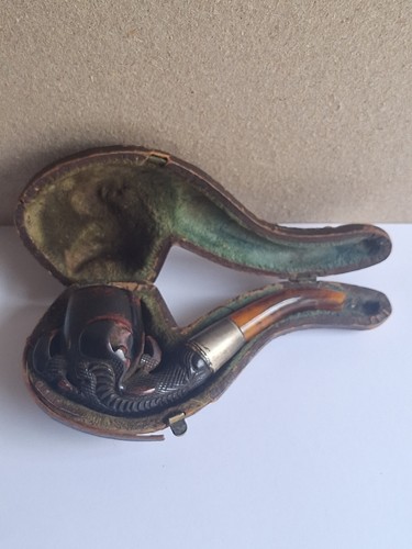 Antique pipe case - antique, silver