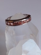 Colour change garnet channel set silver ring.