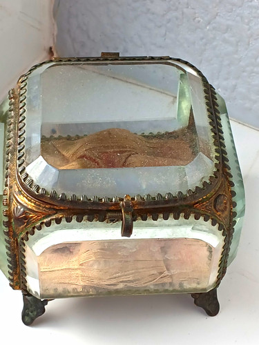 Antique french glass casket
