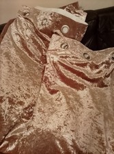 next fully lined  crushed velvet curtains  90 x 90 inches eyelet top champagne 