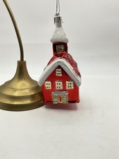 Vintage 1950s Hand Blown Glass Christmas Ornament Large House German USSR