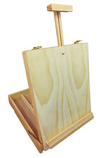Wooden Table Easel & Brush