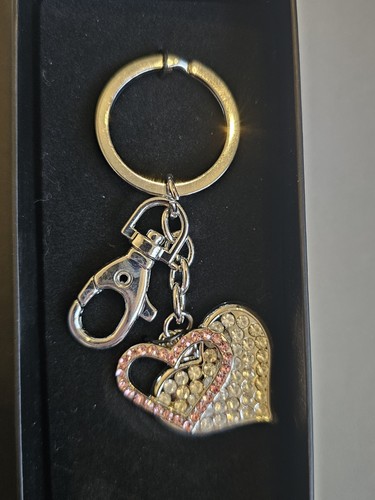 Diamante heart keyring bag - diamante,