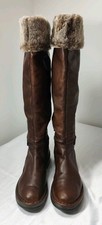 Next Soft Leather Winter Boots With Fur Cuff Women Excellent Condition UK9 EU43