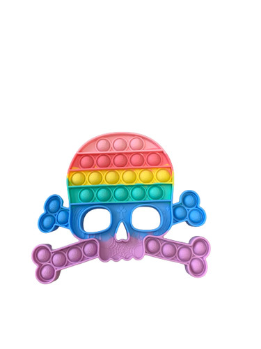 Rainbow skull popper fidget - rainbow,
