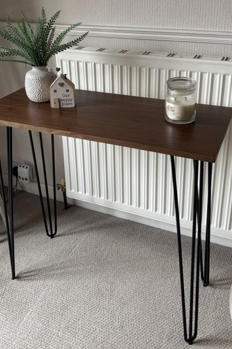 Walnut veneer console table - walnut,