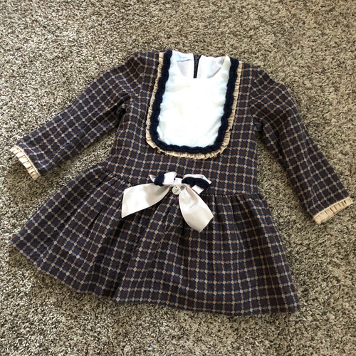 Foque brown check plaid ruffle - brown,
