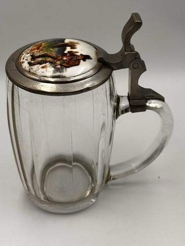 Antique german glass beer - glass,