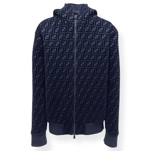 Fendi logo velvet zip up - fendi, ff