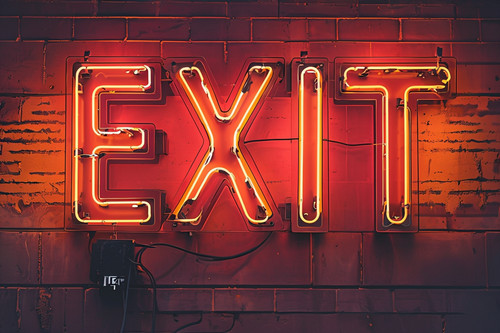 Exit neon look - metal, sign