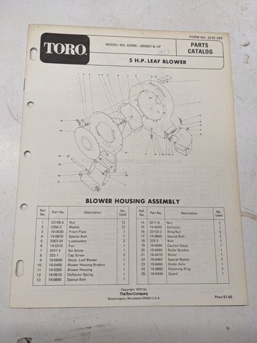 Toro parts catalog - toro,