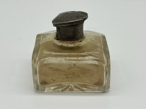 Antique glass inkwell bottle - antique,