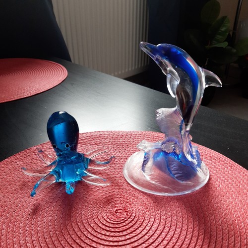 Glass dolphin figurine - dolphin,