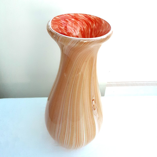 Studio glass orange vase - studio,