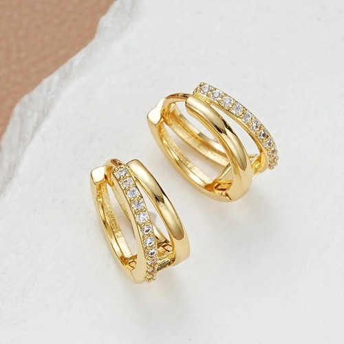 Crystal huggie hoop double - crystal,