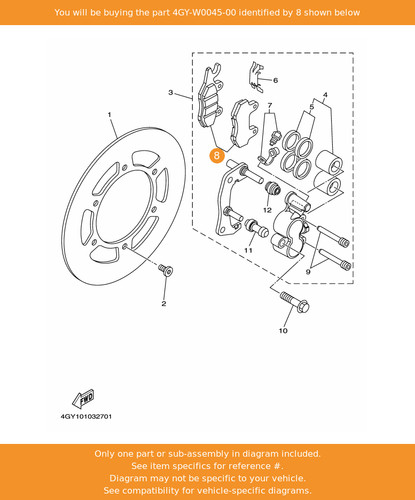 Yamaha brake pad kit - brake,