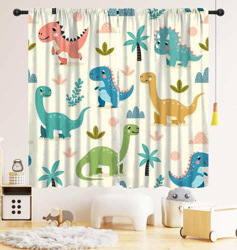 Dinosaur kids curtains cute - dinosaur,
