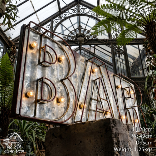 Bar sign light - up, metal