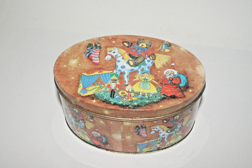 Xmas toys decorated empty tin - toys,