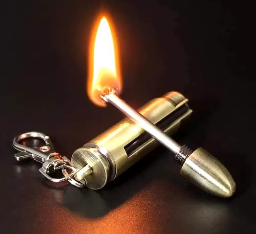 Retro bullet metal keychain - retro,
