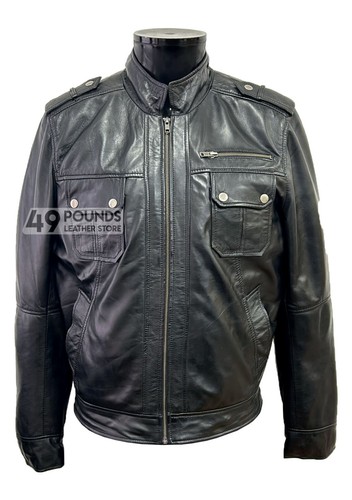 Mens black leather - black, 100%