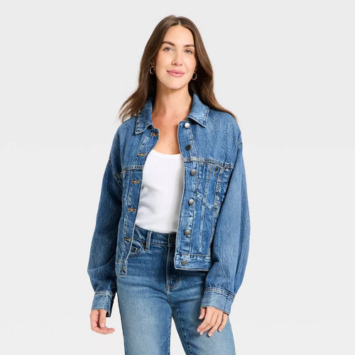 Women relaxed trucker denim - women,