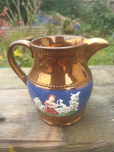 Victorian copper lustre jug - victorian,