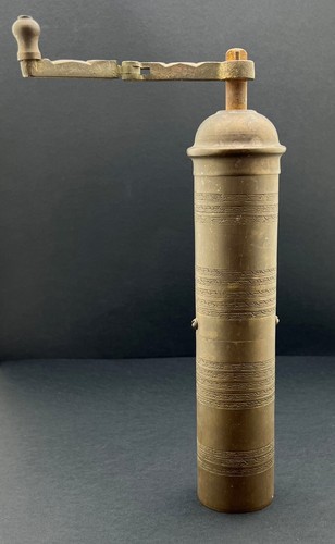 Old brass coffee grinder - brass,