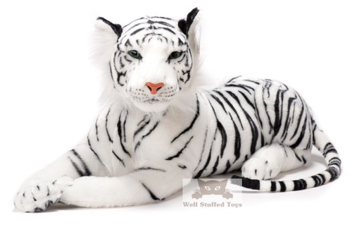 Large white tiger plush - white, cuddly