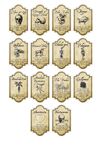 Harry potion labels - ,
