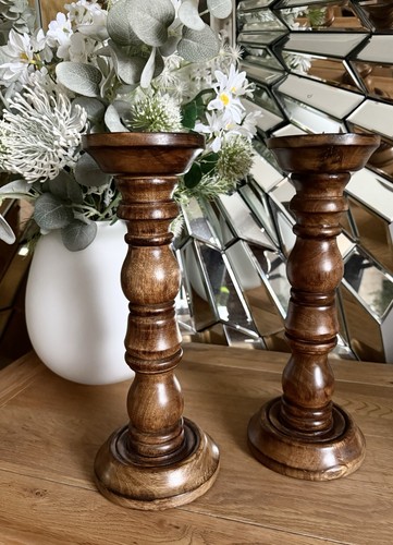 Pair chunky vintage turned - pair,