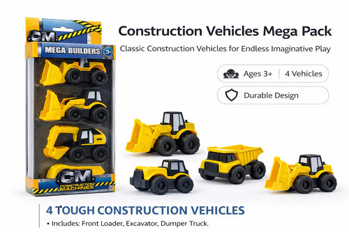 4pc construction vehicles toy - construction,
