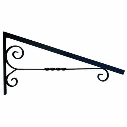 Black iron awning bracket - black,