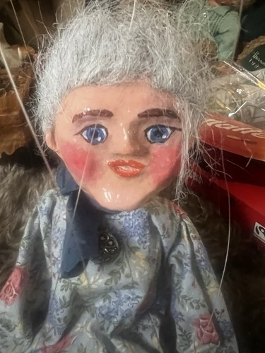 Vintage folk art string puppet - folk,