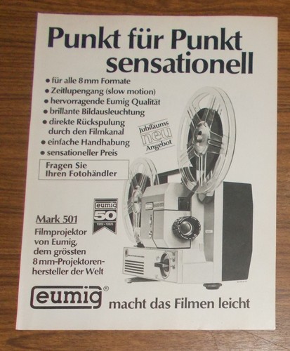 Rare advertising vintage eumig - rare,