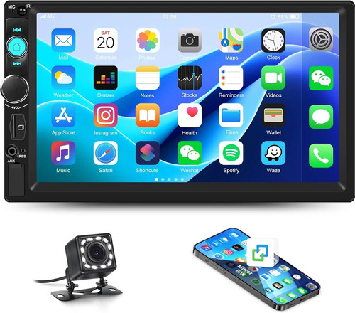 Double din car stereo with - din,