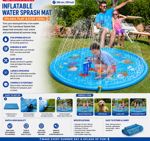 Inflatable water splash - inflatable, mat