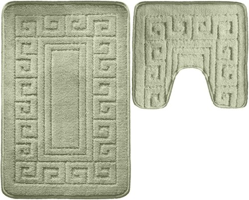 Greek key bath mat - key, set