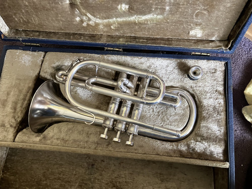Cornet silver plated boosey - cornet,