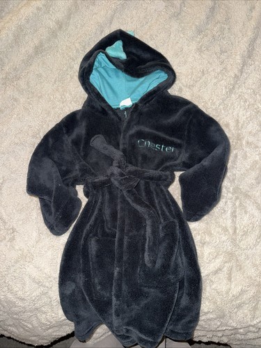 Navy blue fleece robe my - -,